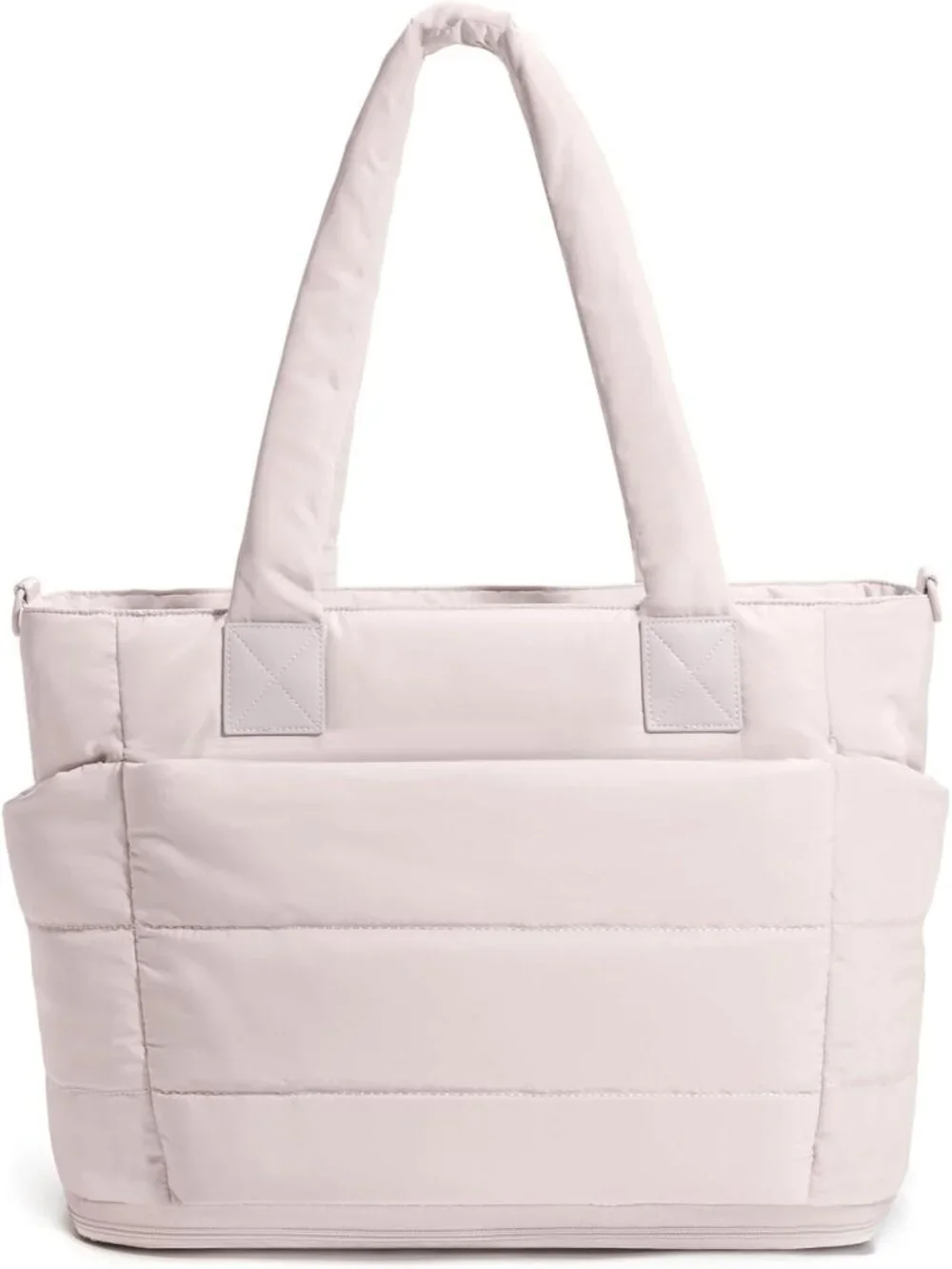 👜Women's Large Beige Quilted Puffer Tote Bag Lightweight For Travel Handbag